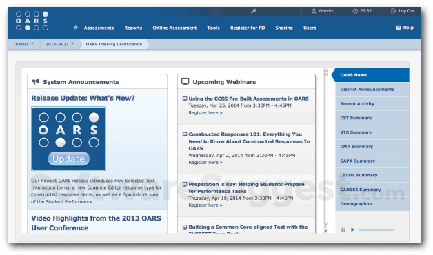 OARS-Online Assessment Reporting System Small Screenshot 1